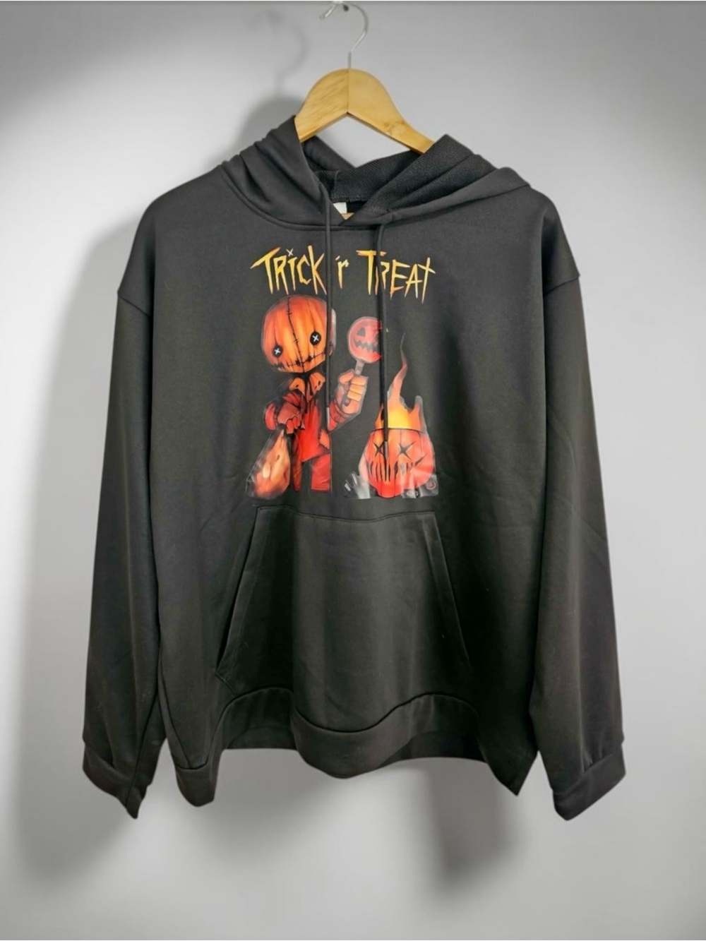 Men's Black 'Trick 'r Treat' Graphic Horror Hoodie Sweatshirt -NWOT